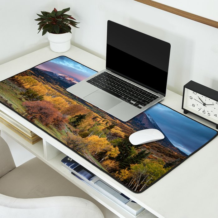 Colorado Mountain Sunrise Mt. Sopris Autumn Landscape Desk Mat Gallery Image 2