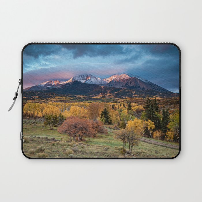 Colorado Mountain Sunrise Mt. Sopris Autumn Landscape Laptop Sleeve Gallery Image 1