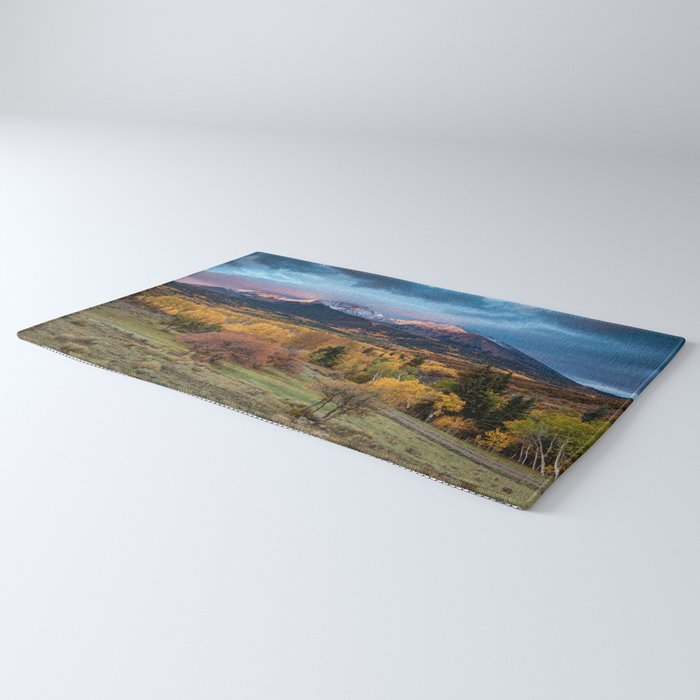 Colorado Mountain Sunrise Mt. Sopris Autumn Landscape Rug Gallery Image 3