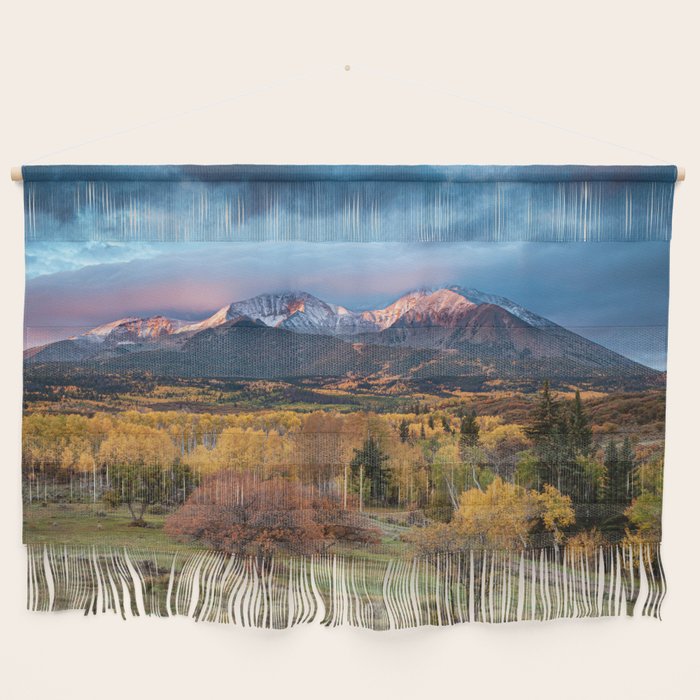 Colorado Mountain Sunrise Mt. Sopris Autumn Landscape Wall Hanging Gallery Image 1