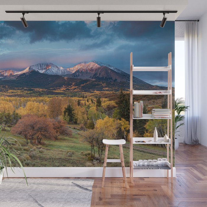 Colorado Mountain Sunrise Mt. Sopris Autumn Landscape Wall Mural