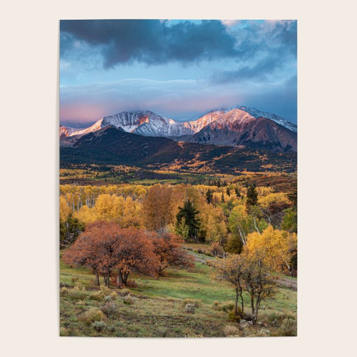Colorado Mountain Sunrise Mt. Sopris Autumn Landscape Poster Gallery Image 4