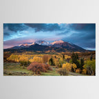Colorado Mountain Sunrise Mt. Sopris Autumn Landscape Tablecloth Gallery Image 2