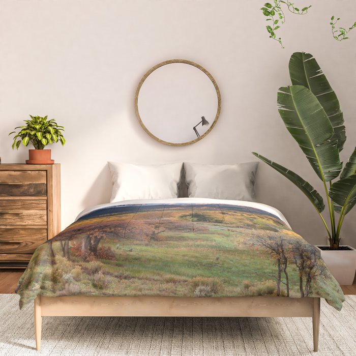 Colorado Mountain Sunrise Mt. Sopris Autumn Landscape Comforter Gallery Image 3