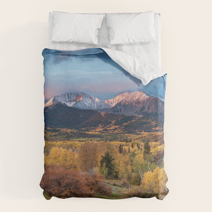 Colorado Mountain Sunrise Mt. Sopris Autumn Landscape Duvet Cover Gallery Image 6
