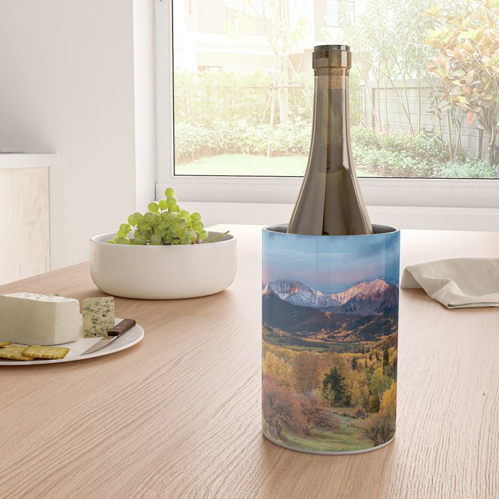 Colorado Mountain Sunrise Mt. Sopris Autumn Landscape Wine Chiller Gallery Image 4