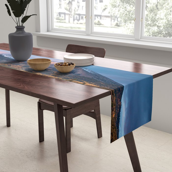 Colorado Mountain Sunrise Mt. Sopris Autumn Landscape Table Runner Gallery Image 2