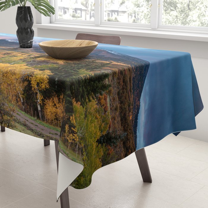 Colorado Mountain Sunrise Mt. Sopris Autumn Landscape Tablecloth Gallery Image 3