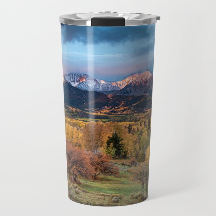 Colorado Mountain Sunrise Mt. Sopris Autumn Landscape Travel Mug Gallery Image 1
