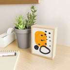 Unique Abstract Unique Mid century Modern Yellow Mustard Black Ring Dots Mini Art Print Gallery Image 2