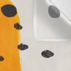Unique Abstract Unique Mid century Modern Yellow Mustard Black Ring Dots Wall Tapestry Gallery Image 3