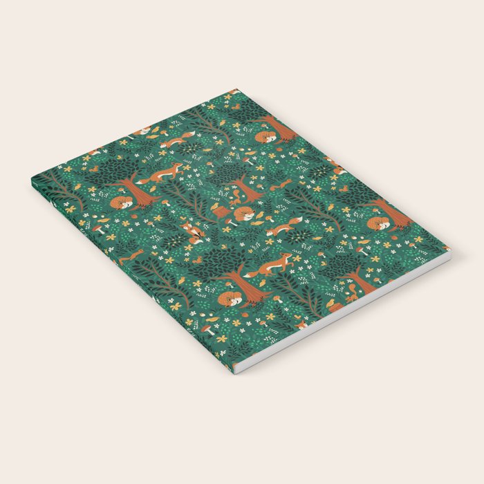 Foxes Playing in the Emerald Forest Notebook Gallery Image 1