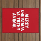 Merry Christmas Ya Filthy Animal, Funny, Saying Outdoor Rug Gallery Image 1