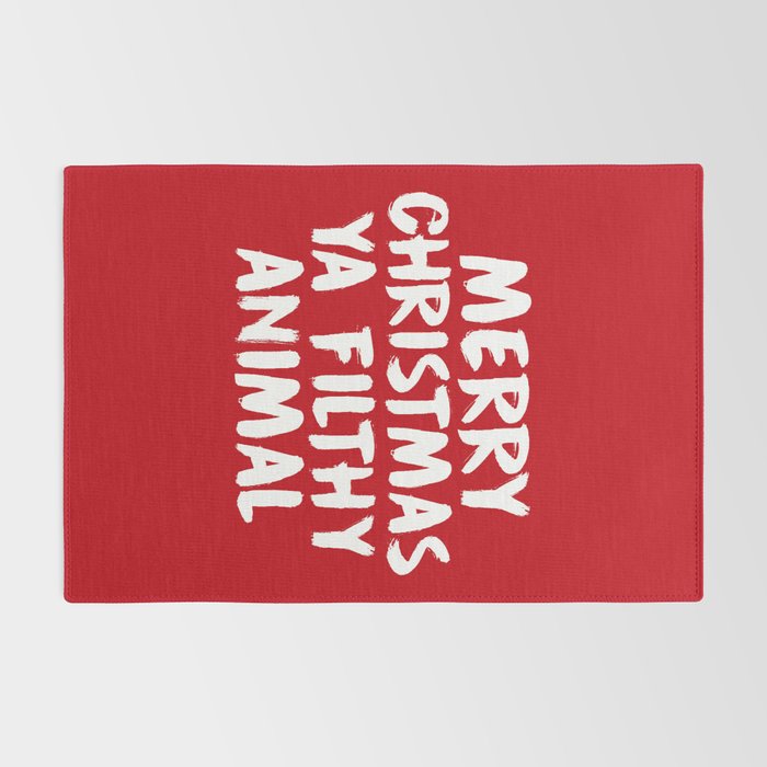Merry Christmas Ya Filthy Animal, Funny, Saying Rug Gallery Image 2