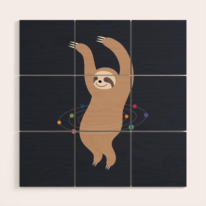 Sloth Galaxy Wood Wall Art Gallery Image 1
