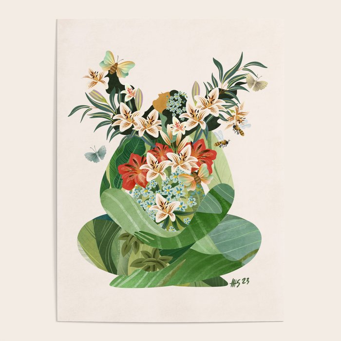 Blossoming Mother Earth - colorful Poster Gallery Image 1