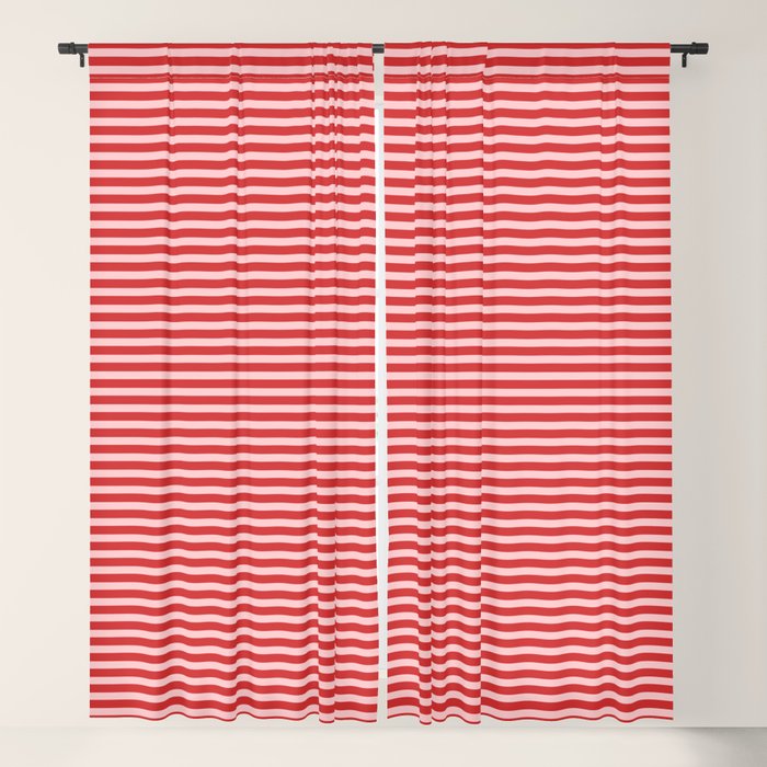 Ultra Fine Stripes Pattern in Retro Christmas Red and Pink Window Curtain Gallery Image 5
