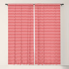 Ultra Fine Stripes Pattern in Retro Christmas Red and Pink Window Curtain Gallery Image 5