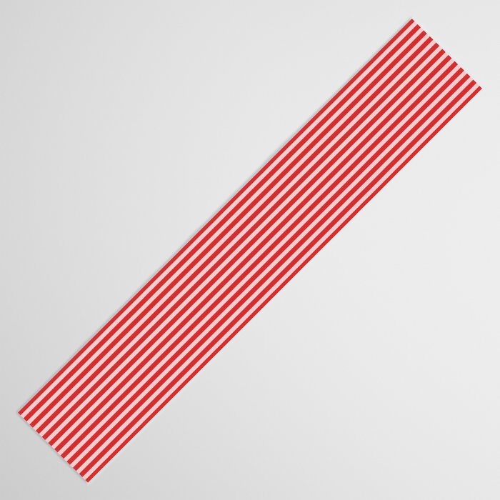 Ultra Fine Stripes Pattern in Retro Christmas Red and Pink Table Runner Gallery Image 3