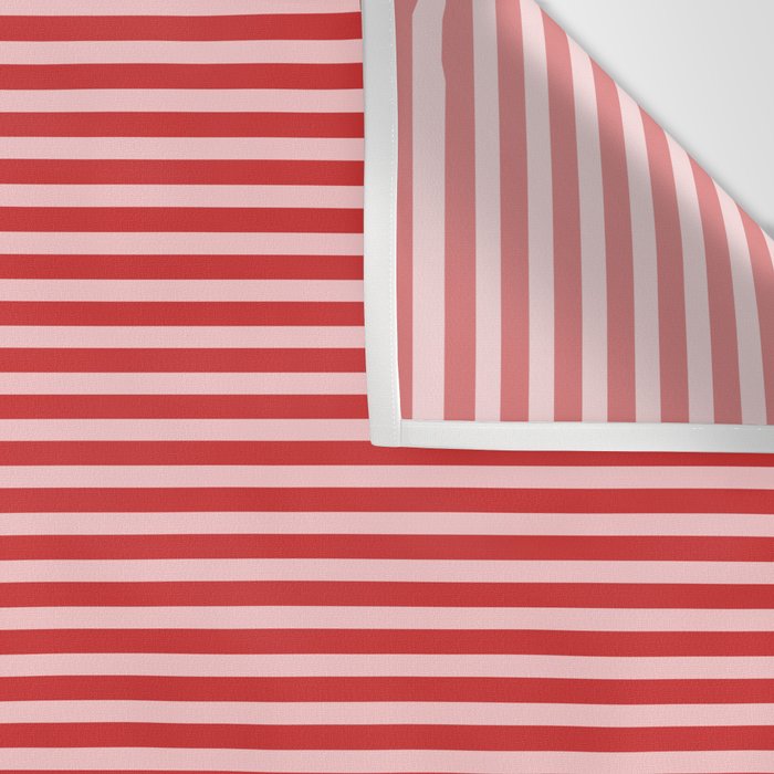 Ultra Fine Stripes Pattern in Retro Christmas Red and Pink Wall Tapestry Gallery Image 3