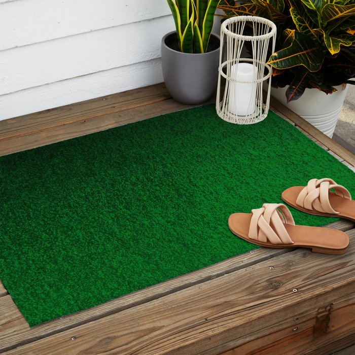 Emerald Green Ombre Design Outdoor Rug Gallery Image 2