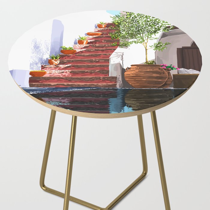 Serenity Weekend | Mindful Travel Greece Architecture | Rustic Earthy Swim Pool | Peace & Positivity Side Table Gallery Image 2