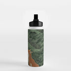 Japanese Painting Botanical Wall Art Japanese Art Green Poster Fox Art Wabi Sabi Minimalist Art  Water Bottle Gallery Image 2