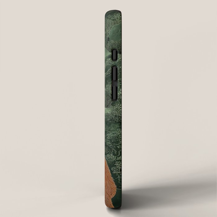 Japanese Painting Botanical Wall Art Japanese Art Green Poster Fox Art Wabi Sabi Minimalist Art  iPhone Case Gallery Image 2