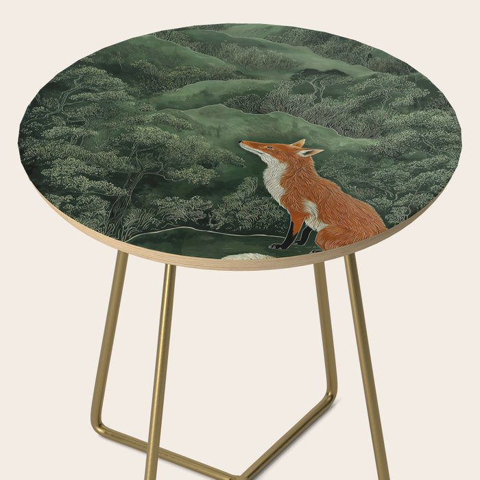 Japanese Painting Botanical Wall Art Japanese Art Green Poster Fox Art Wabi Sabi Minimalist Art  Side Table Gallery Image 2