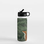 Japanese Painting Botanical Wall Art Japanese Art Green Poster Fox Art Wabi Sabi Minimalist Art  Water Bottle Gallery Image 1