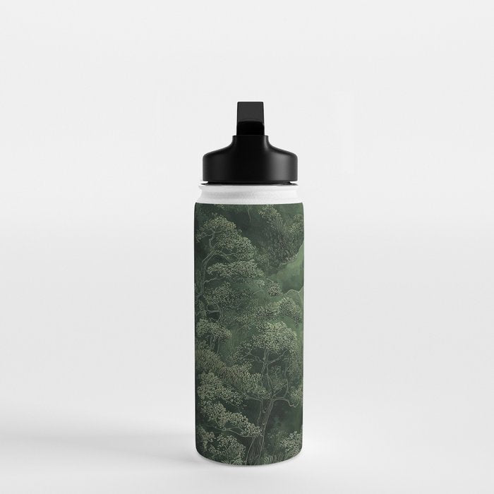 Japanese Painting Botanical Wall Art Japanese Art Green Poster Fox Art Wabi Sabi Minimalist Art  Water Bottle Gallery Image 3