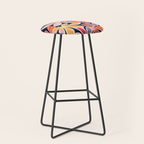 Abstract vintage flower art pattern Stool Gallery Image 1