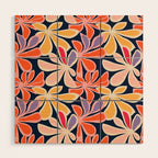 Abstract vintage flower art pattern Wood Wall Art Gallery Image 1