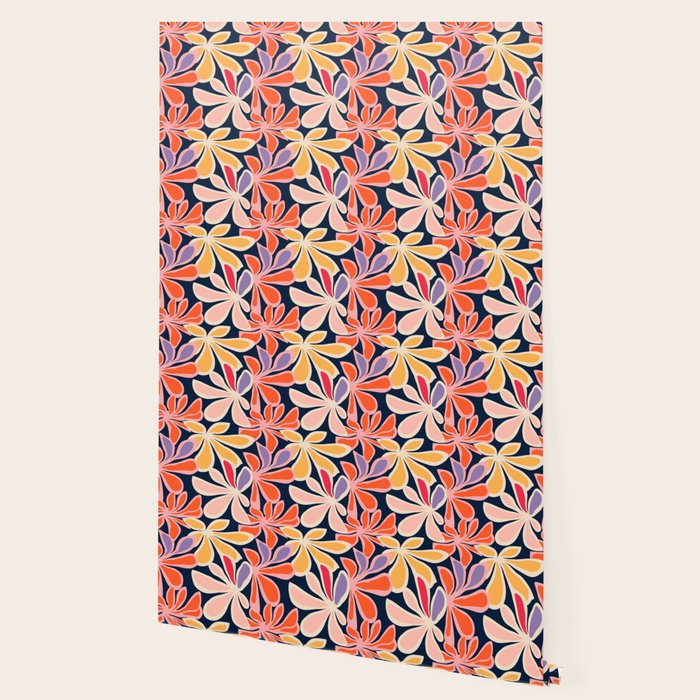 Abstract vintage flower art pattern Wallpaper Gallery Image 2
