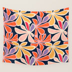 Abstract vintage flower art pattern Wall Tapestry Gallery Image 4