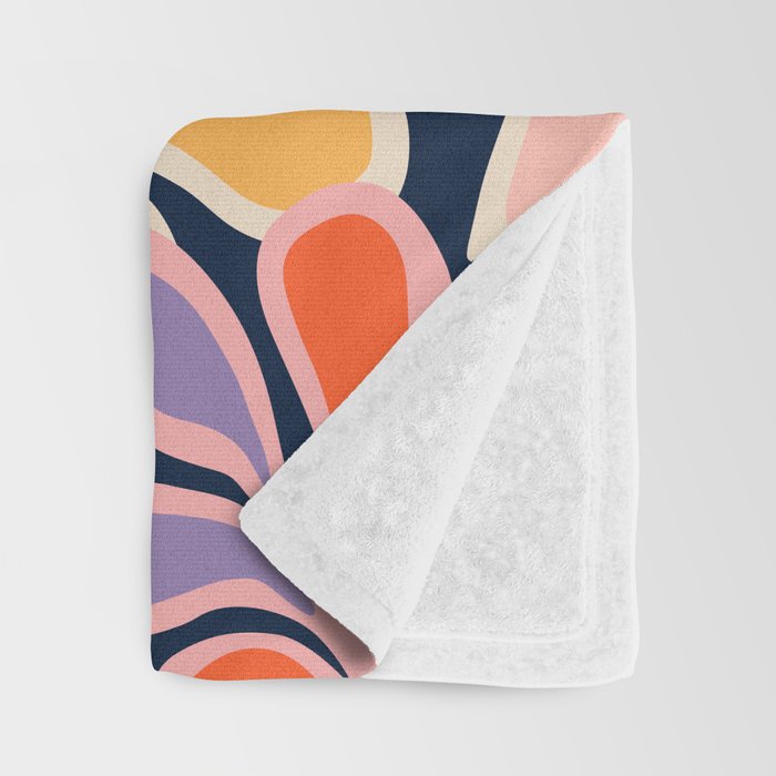Abstract vintage flower art pattern Throw Blanket Gallery Image 3