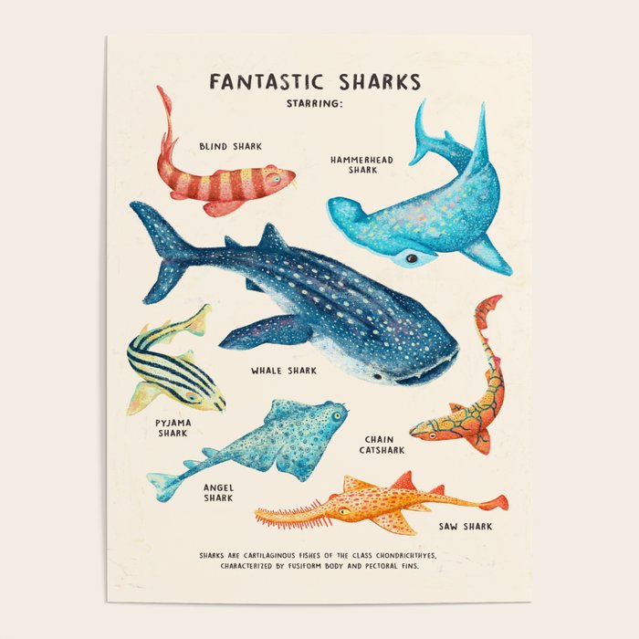 FANTASTIC SHARKS Poster