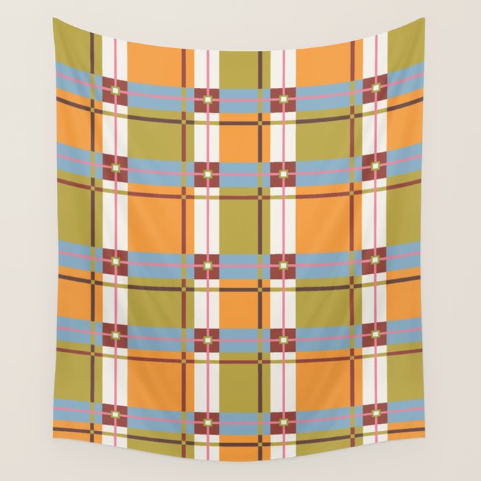 Autumn Breeze Checks Wall Tapestry Gallery Image 4