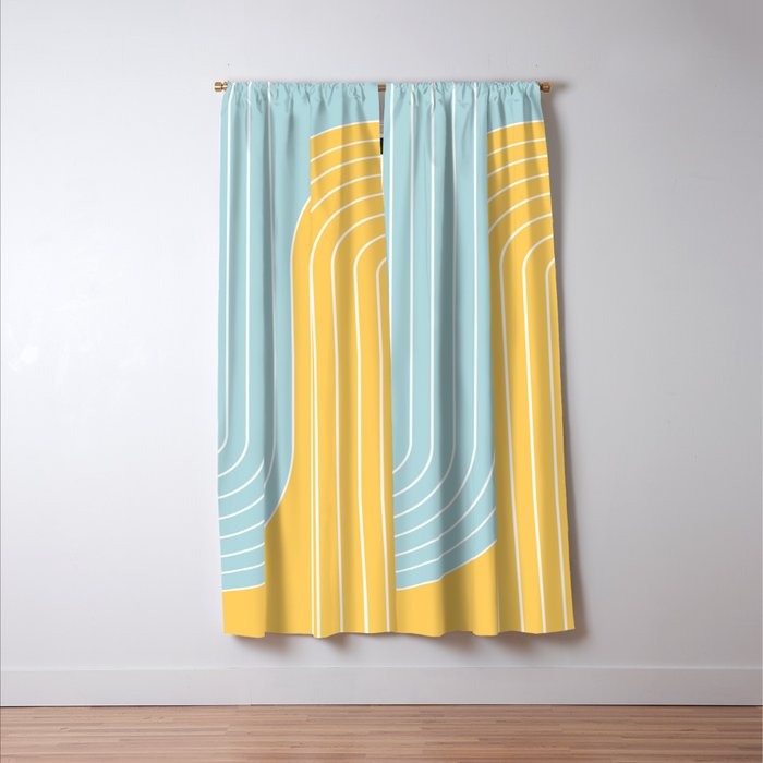Two Tone Line Curvature II Window Curtain Gallery Image 3