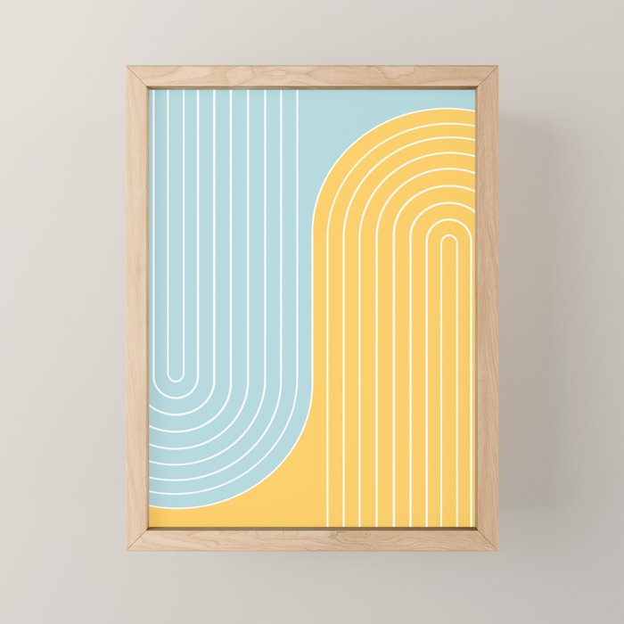 Two Tone Line Curvature II Mini Art Print Gallery Image 1