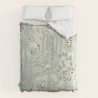 Jungle adventure soft sage green Comforter Gallery Image 6