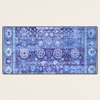 18th Century Isfahan Persian Rug Pattern in Blue Desk Mat Gallery Image 3