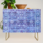18th Century Isfahan Persian Rug Pattern in Blue Credenza Gallery Image 1