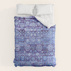 18th Century Isfahan Persian Rug Pattern in Blue Duvet Cover Gallery Image 6
