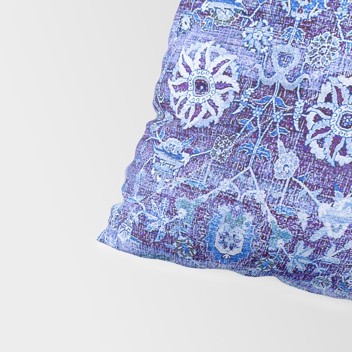 18th Century Isfahan Persian Rug Pattern in Blue Pillow Sham Gallery Image 4