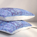 18th Century Isfahan Persian Rug Pattern in Blue Pillow Sham Gallery Image 3