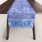 18th Century Isfahan Persian Rug Pattern in Blue Table Runner Gallery Image 1