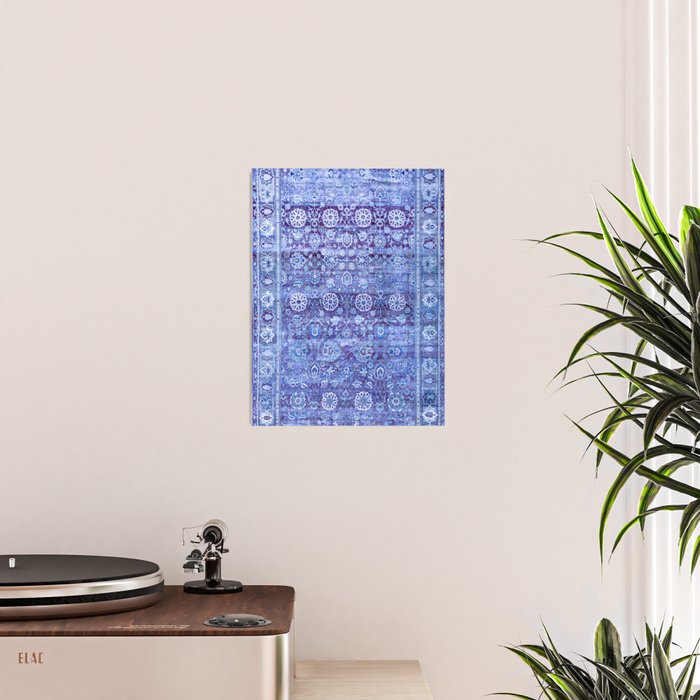 18th Century Isfahan Persian Rug Pattern in Blue Poster Gallery Image 2