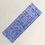 18th Century Isfahan Persian Rug Pattern in Blue Yoga Mat Gallery Image 1