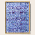 18th Century Isfahan Persian Rug Pattern in Blue Serving Tray Gallery Image 1